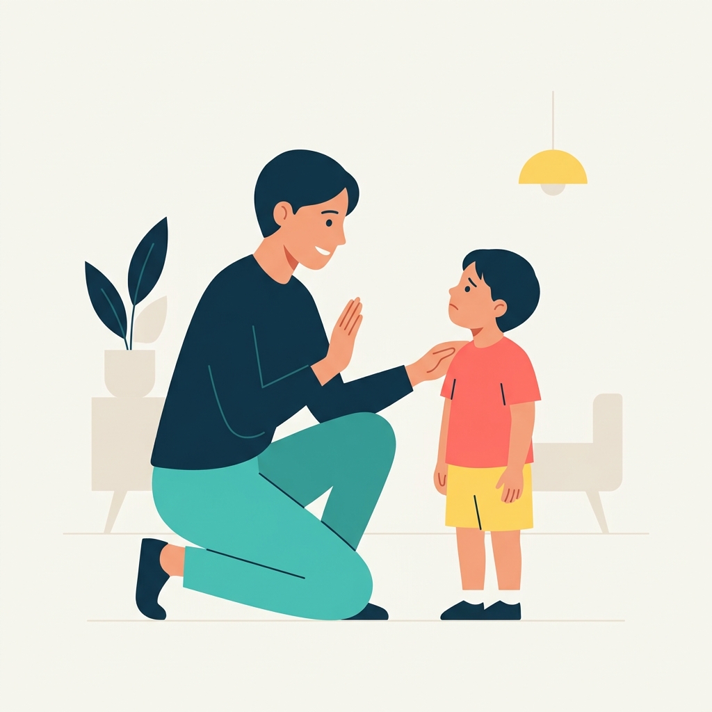 Ilustración de la guía: Cómo establecer límites claros con niños sin convertir cada momento en una pelea