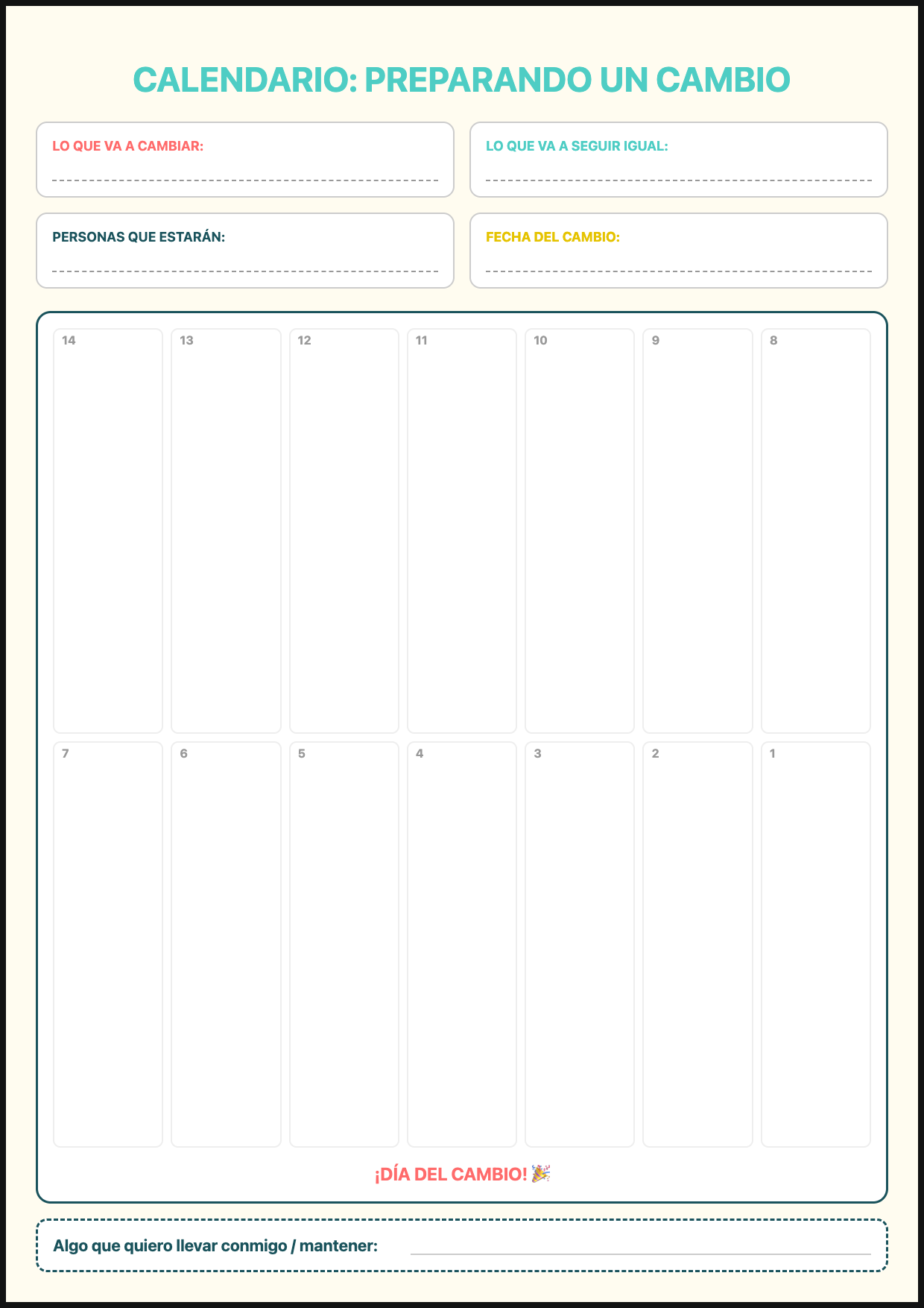 Calendario de transición o cambio