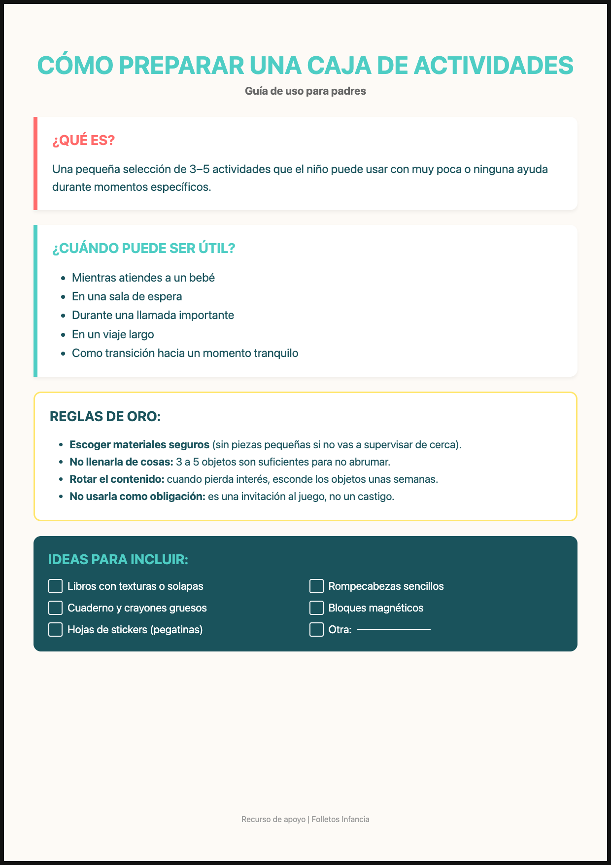 Guía: Caja de actividades