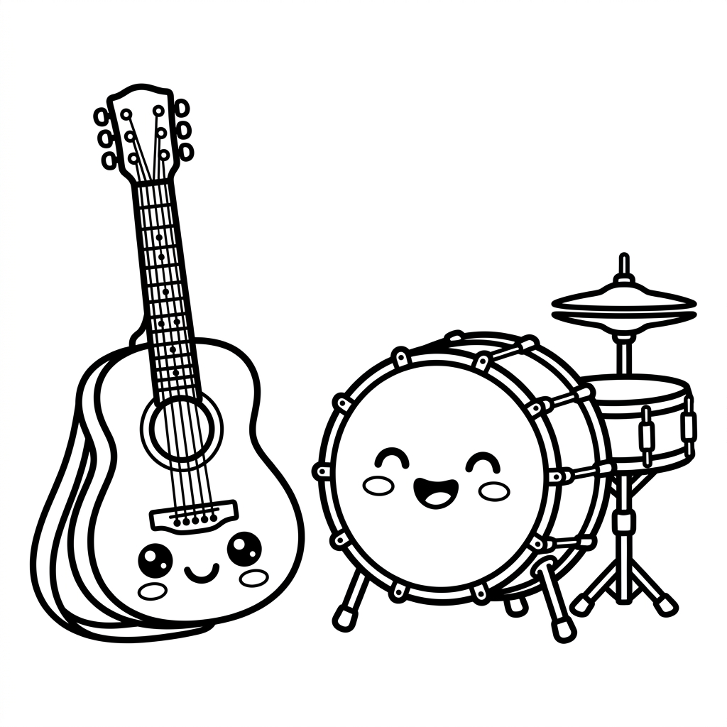 Instrumentos musicales para colorear