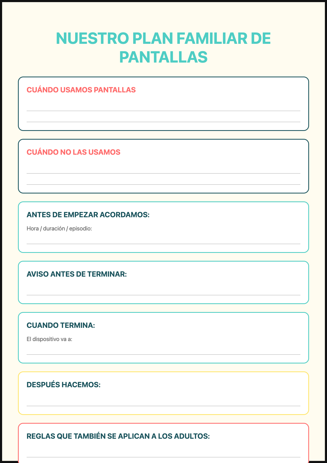 Nuestro plan familiar de pantallas