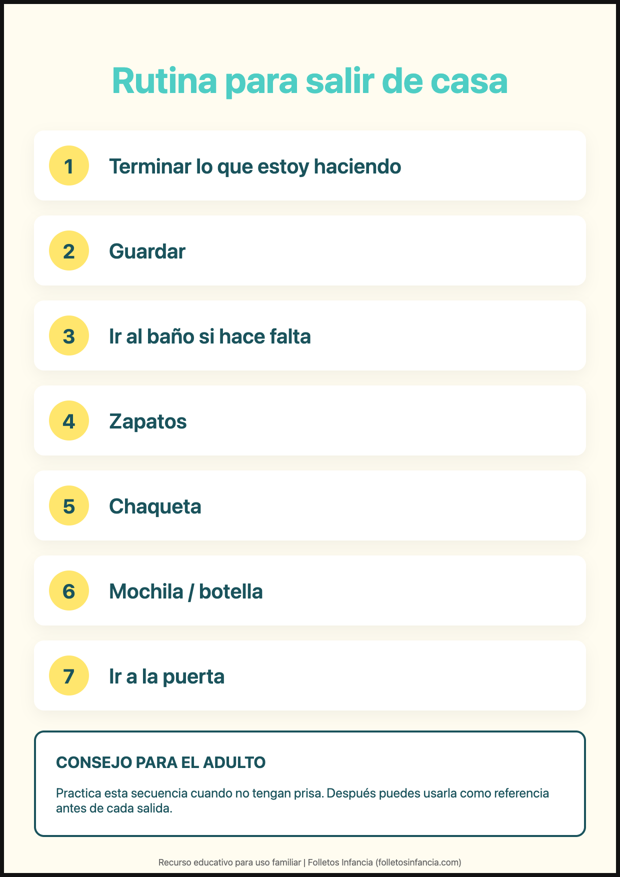 Rutina para salir de casa