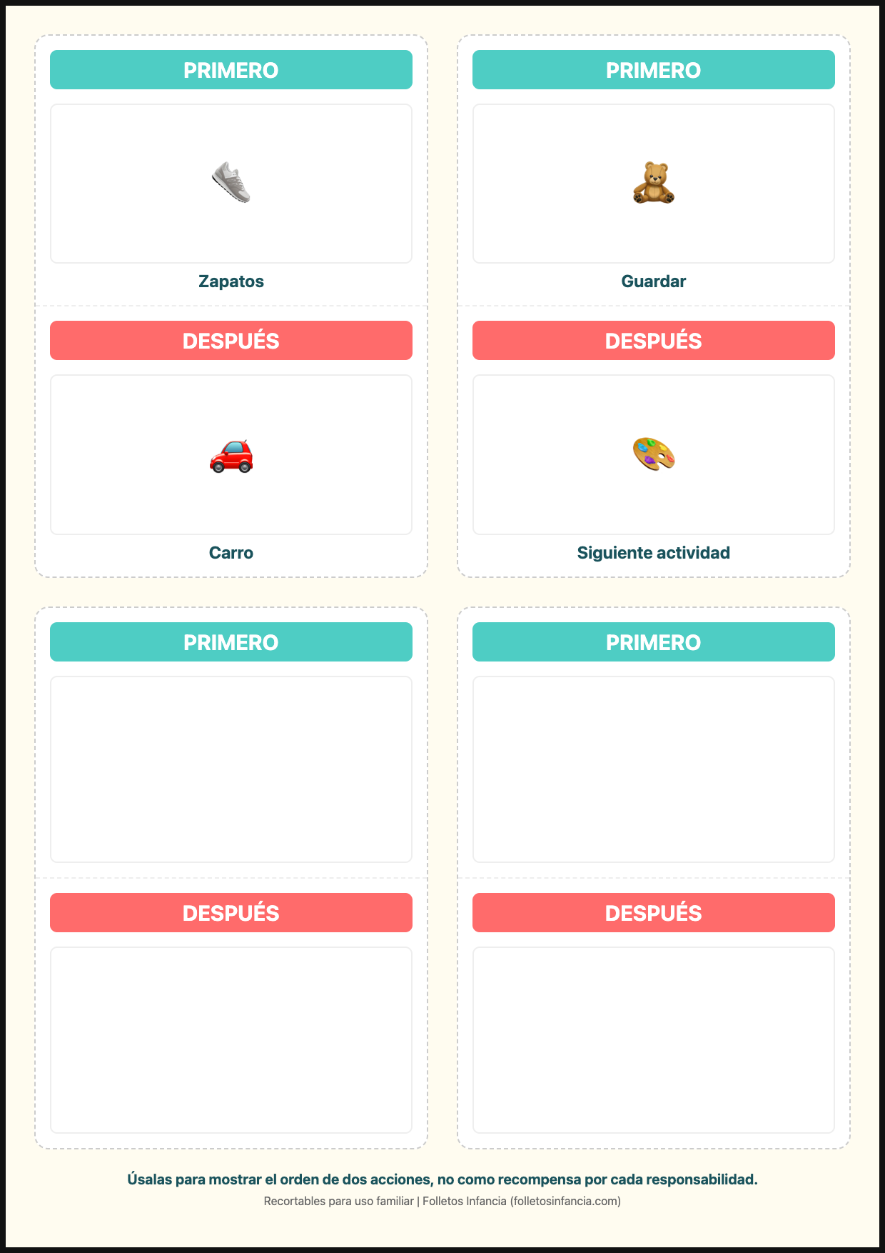 Tarjetas Primero / Después