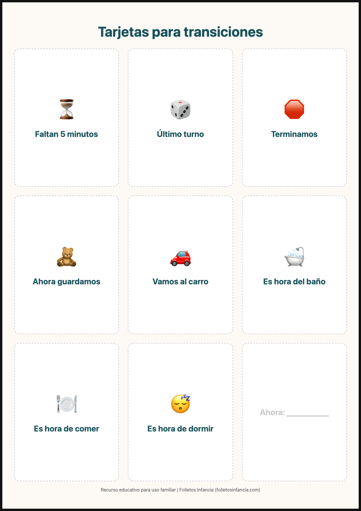 Tarjetas para transiciones